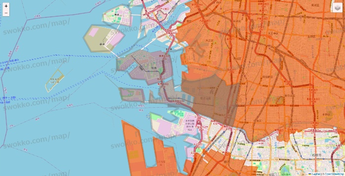 大阪府のOniGO（オニゴー）のエリア地図