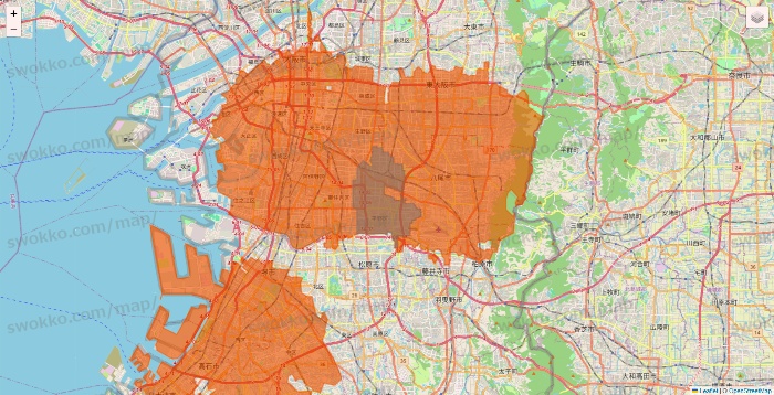 大阪府のOniGO（オニゴー）のエリア地図