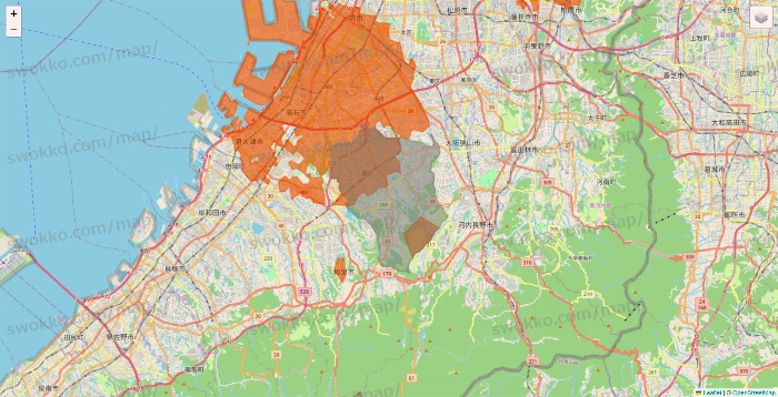 大阪府のOniGO（オニゴー）のエリア地図