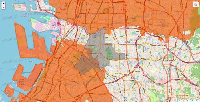 大阪府のOniGO（オニゴー）のエリア地図