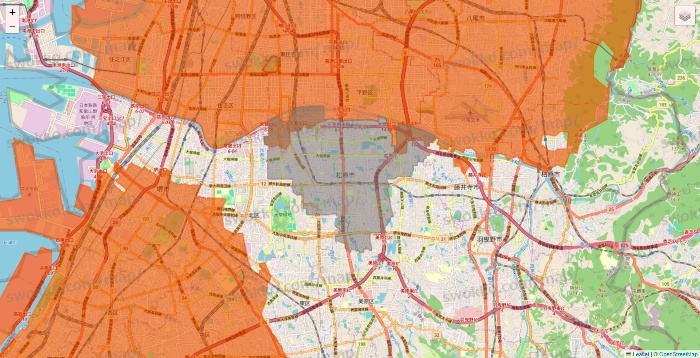 大阪府のOniGO（オニゴー）のエリア地図