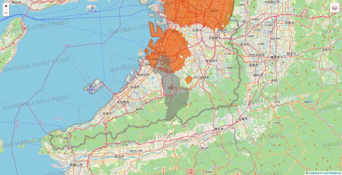 大阪府のOniGO（オニゴー）のエリア地図