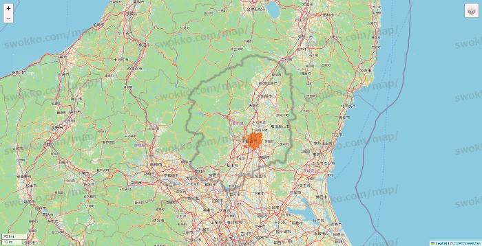 栃木県のOniGO（オニゴー）のエリア地図