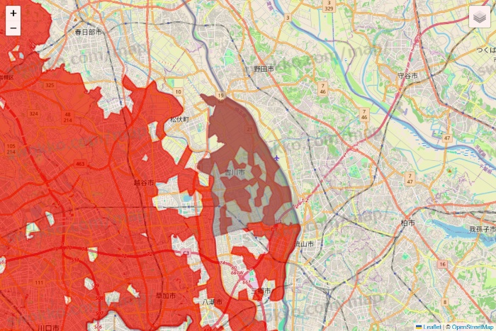 埼玉県の楽天マートのエリア地図