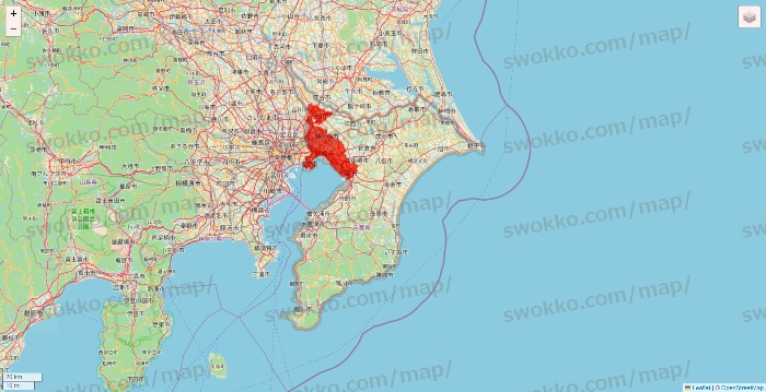 千葉県の楽天西友ネットスーパーのエリア地図