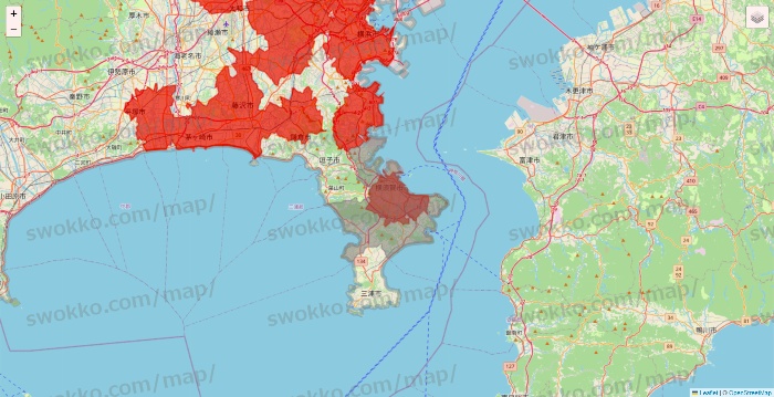 神奈川県の楽天西友ネットスーパーのエリア地図