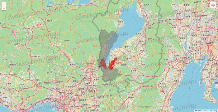 滋賀県の楽天西友ネットスーパーのエリア地図
