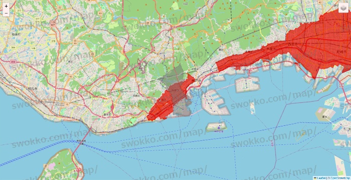 兵庫県の楽天西友ネットスーパーのエリア地図