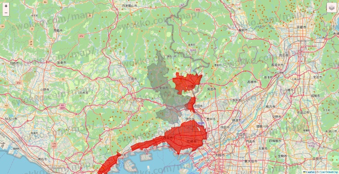 兵庫県の楽天西友ネットスーパーのエリア地図