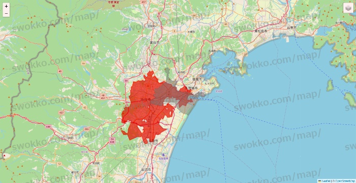 宮城県の楽天西友ネットスーパーのエリア地図