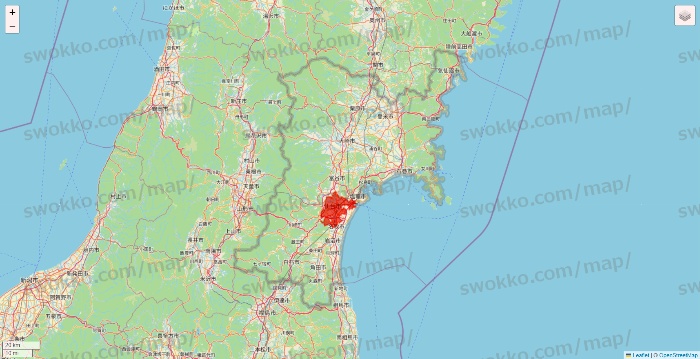宮城県の楽天西友ネットスーパーのエリア地図