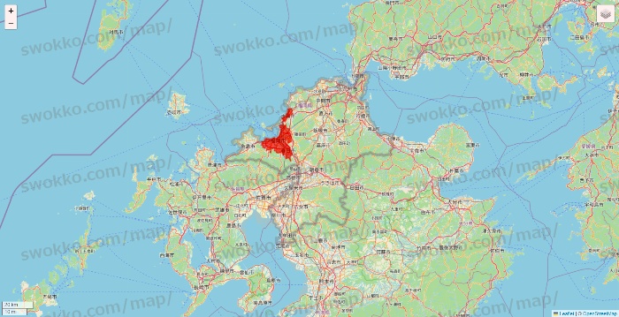 福岡県の楽天西友ネットスーパーのエリア地図