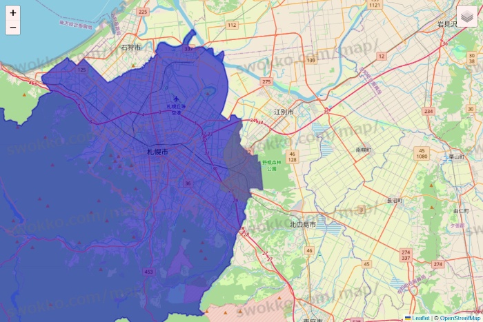 北海道のRocket Now（ロケットナウ）のエリア地図