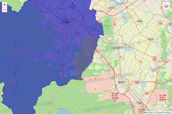 北海道のRocket Now（ロケットナウ）のエリア地図