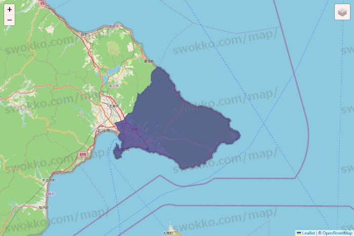 北海道のRocket Now（ロケットナウ）のエリア地図