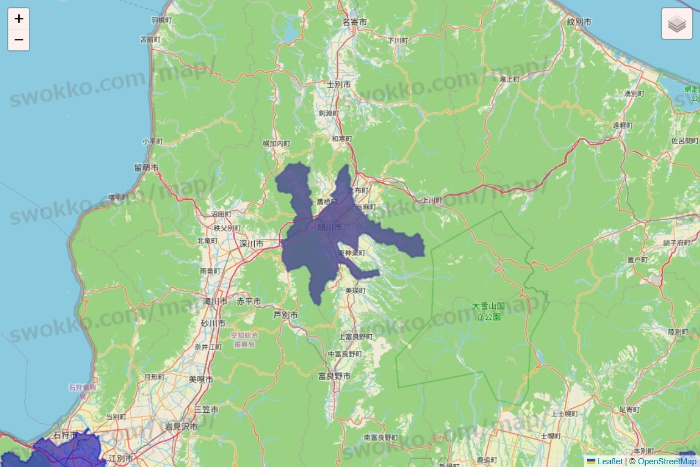 北海道のRocket Now（ロケットナウ）のエリア地図