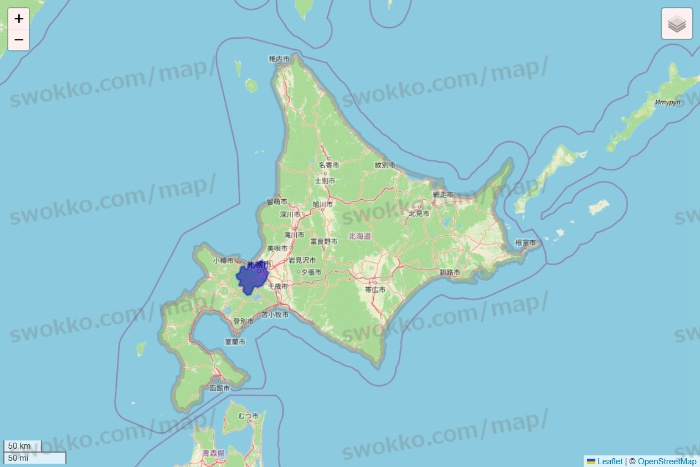 北海道のRocket Now（ロケットナウ）のエリア地図