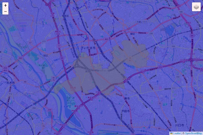 埼玉県のRocket Now（ロケットナウ）のエリア地図