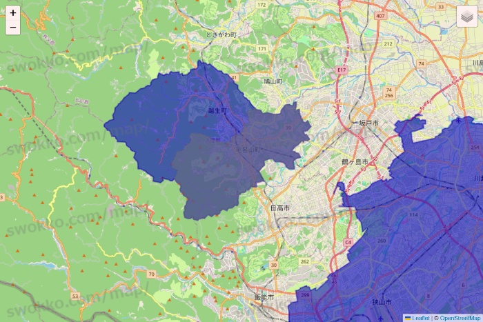 埼玉県のRocket Now（ロケットナウ）のエリア地図