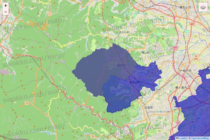 埼玉県のRocket Now（ロケットナウ）のエリア地図