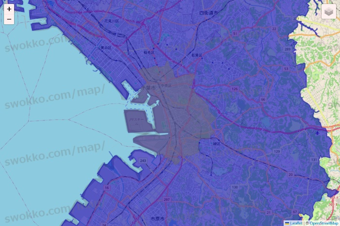 千葉県のRocket Now（ロケットナウ）のエリア地図