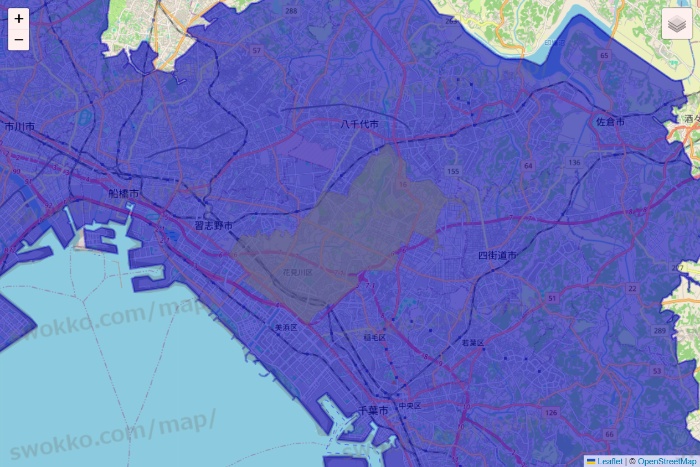 千葉県のRocket Now（ロケットナウ）のエリア地図