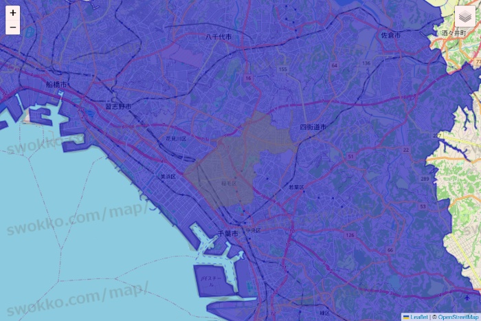 千葉県のRocket Now（ロケットナウ）のエリア地図