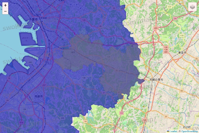 千葉県のRocket Now（ロケットナウ）のエリア地図