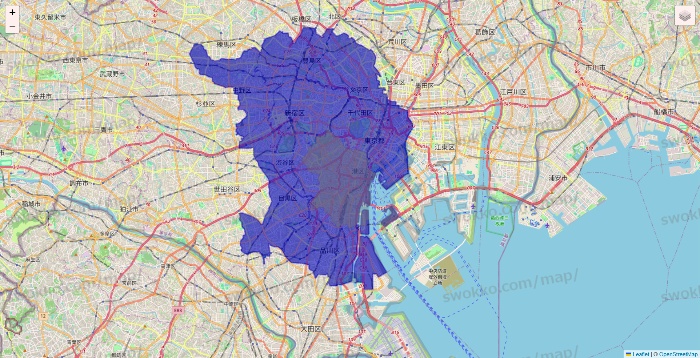 東京都のRocket Now（ロケットナウ）のエリア地図