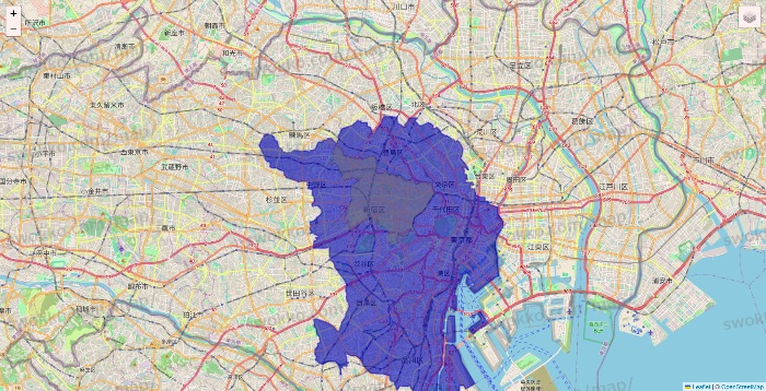 東京都のRocket Now（ロケットナウ）のエリア地図