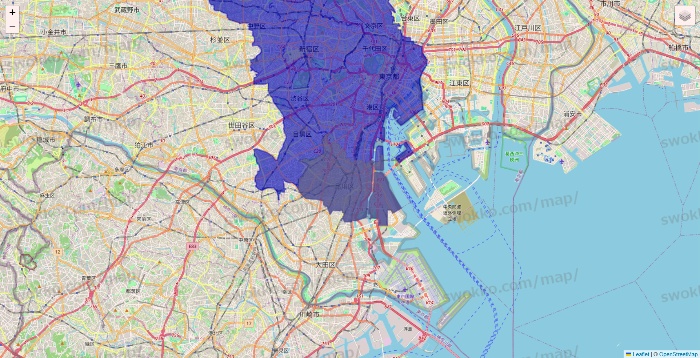東京都のRocket Now（ロケットナウ）のエリア地図