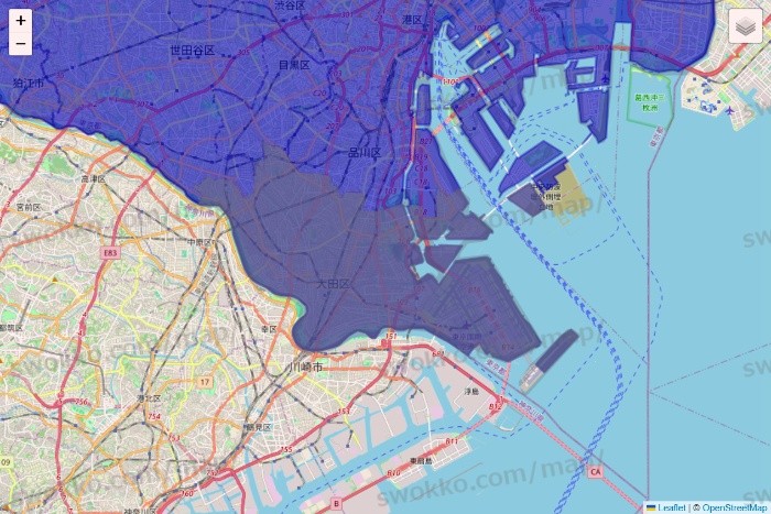 東京都のRocket Now（ロケットナウ）のエリア地図