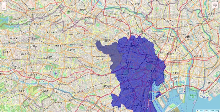 東京都のRocket Now（ロケットナウ）のエリア地図