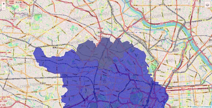 東京都のRocket Now（ロケットナウ）のエリア地図