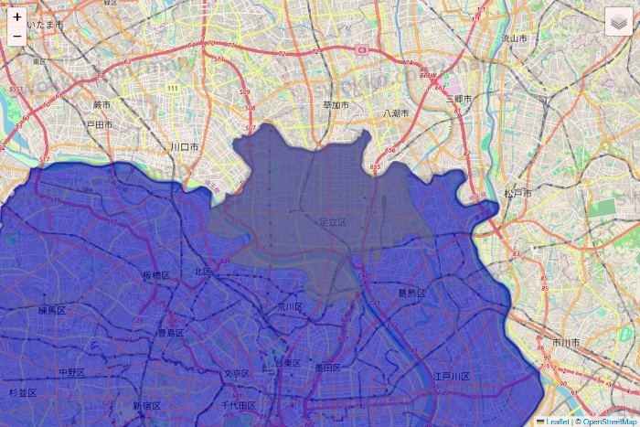東京都のRocket Now（ロケットナウ）のエリア地図