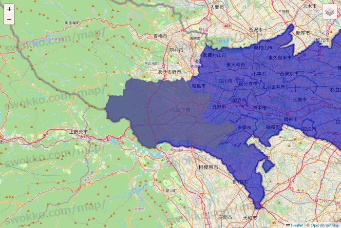 東京都のRocket Now（ロケットナウ）のエリア地図