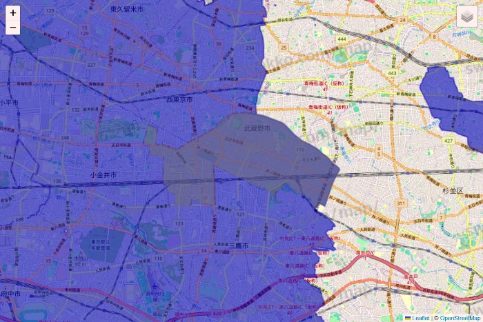 東京都のRocket Now（ロケットナウ）のエリア地図