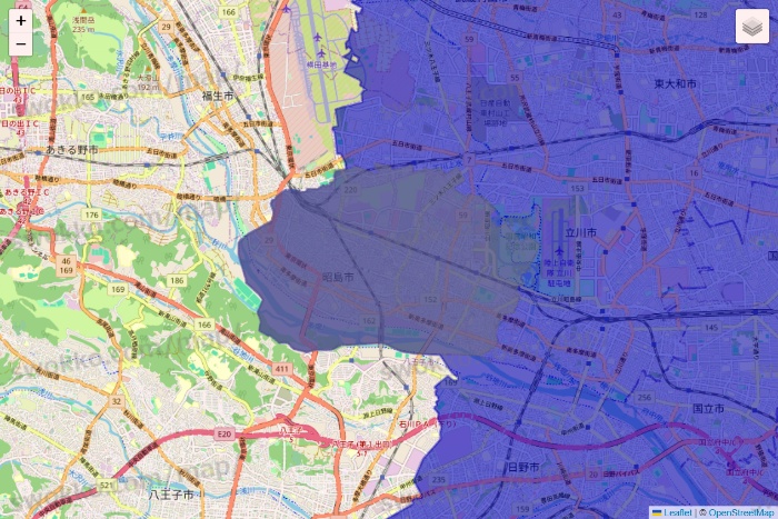 東京都のRocket Now（ロケットナウ）のエリア地図