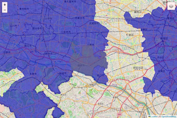 東京都のRocket Now（ロケットナウ）のエリア地図