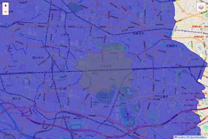 東京都のRocket Now（ロケットナウ）のエリア地図
