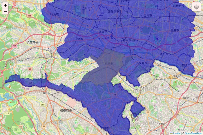 東京都のRocket Now（ロケットナウ）のエリア地図