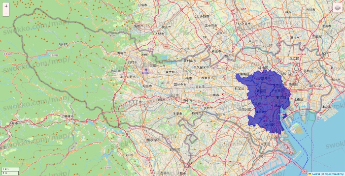 東京都のRocket Now（ロケットナウ）のエリア地図
