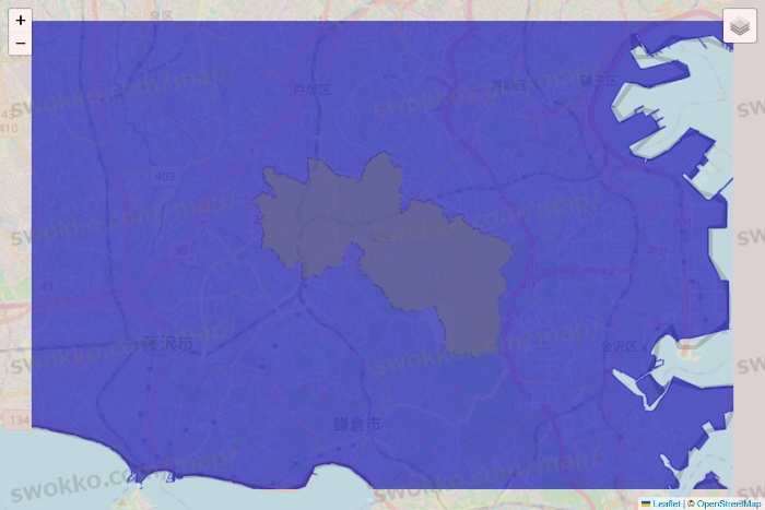 神奈川県のRocket Now（ロケットナウ）のエリア地図