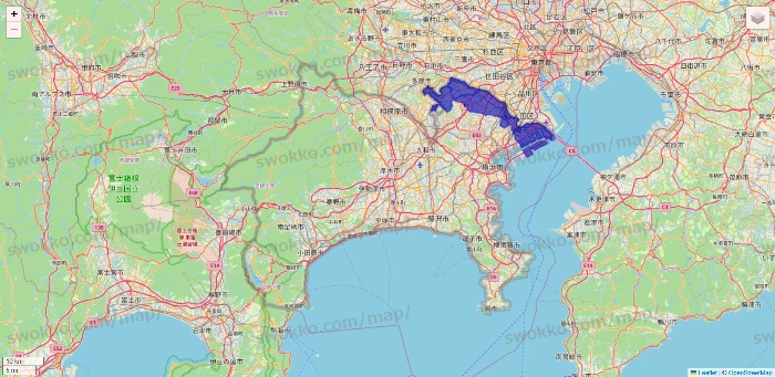神奈川県のRocket Now（ロケットナウ）のエリア地図