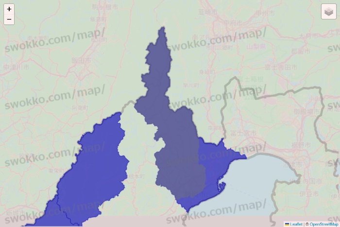静岡県のRocket Now（ロケットナウ）のエリア地図