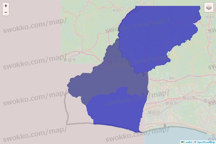 静岡県のRocket Now（ロケットナウ）のエリア地図
