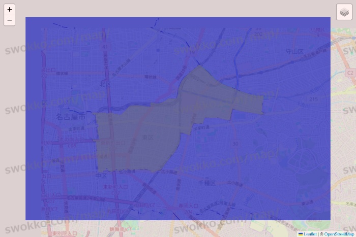 愛知県のRocket Now（ロケットナウ）のエリア地図