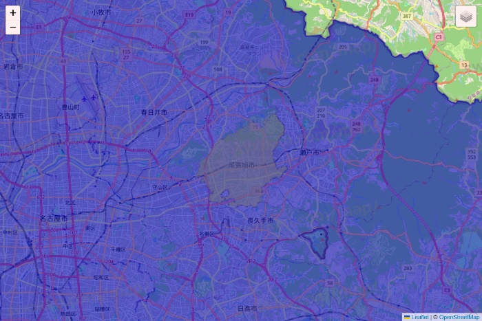 愛知県のRocket Now（ロケットナウ）のエリア地図