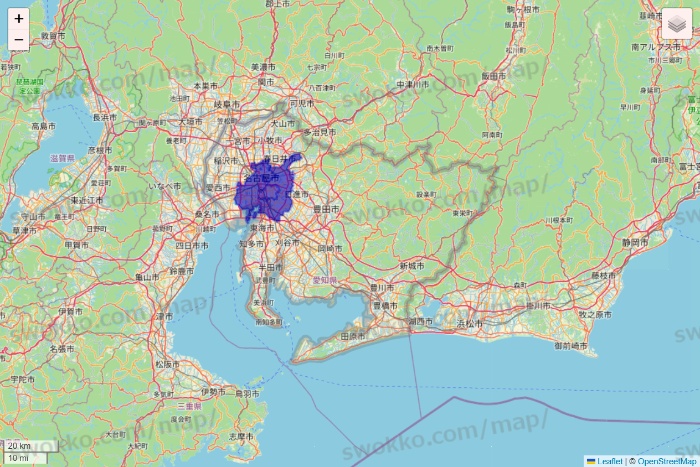 愛知県のRocket Now（ロケットナウ）のエリア地図