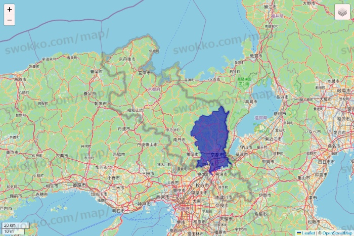 京都府のRocket Now（ロケットナウ）のエリア地図